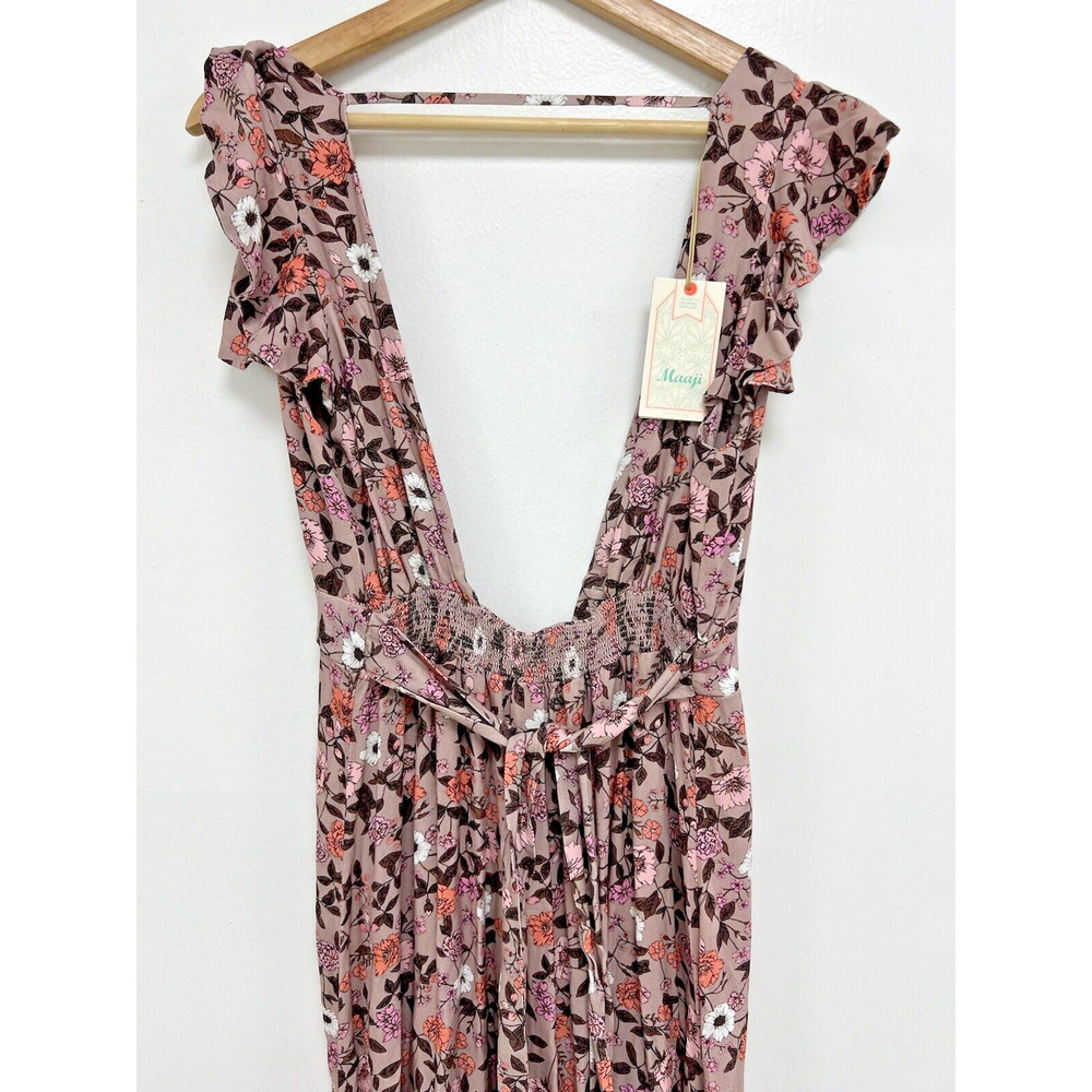 Maaji Ditsy Fortunata Long Cotton Linen Floral Dress Maxi Size M A000656 - Picture 4 of 12